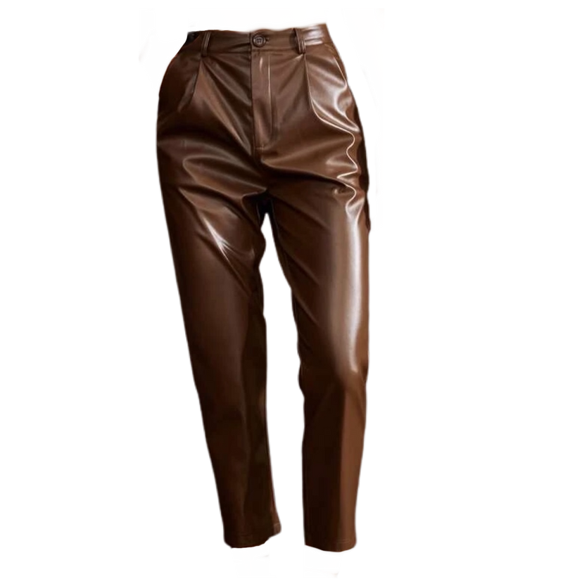 Mocha Faux Leather Pants