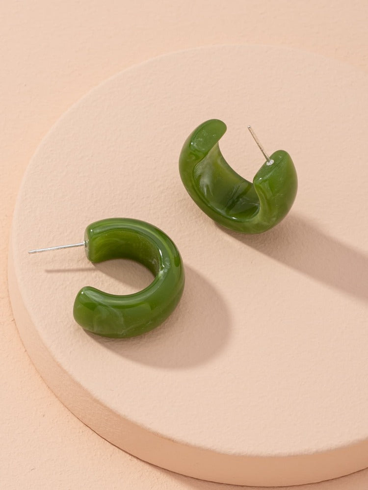 Olive Resin Earring