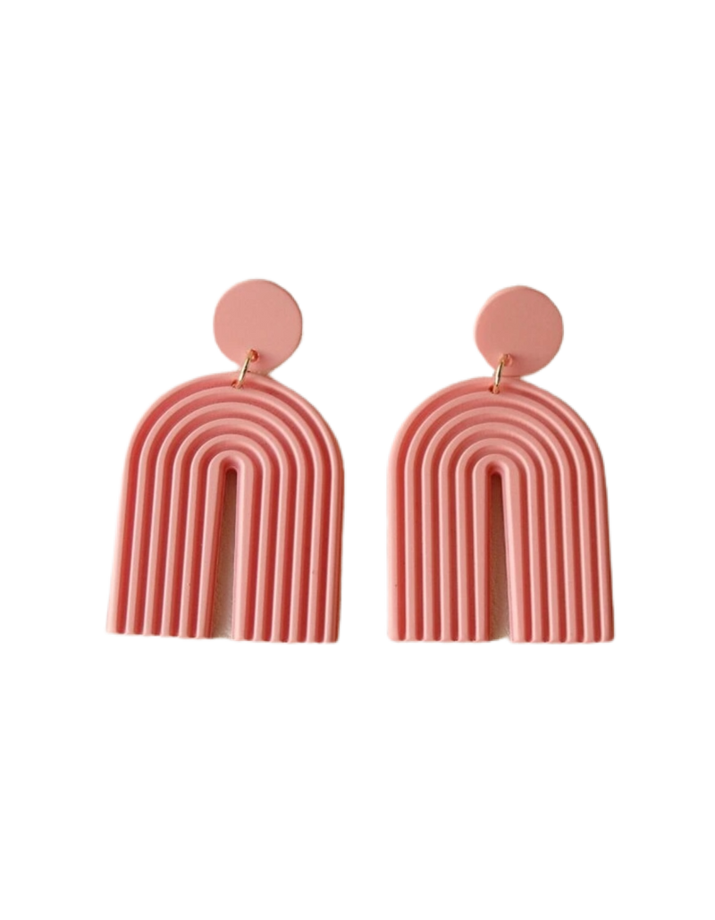 Pink Arch Drop Earring